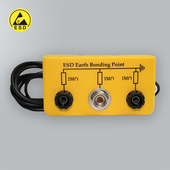 Earth Bonding Point 1 X 10mm Stud 2 X Banana sockets ESD Earth Bonding Point 1 X 10mm Stud 2 X Banana sockets ESD